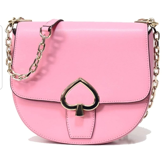 kate spade Handbags - Kate Spade Medium Chain Saddle Bag Pink NWT